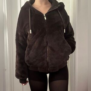 ZARA women’s brown fur jacket